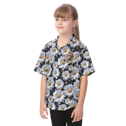 Bigfoot, Sasquatch and Daisies - Kid's Hawaiian Vacation Shirt