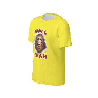 Bigfoot / Sasquatch "Hell Yeah", Unisex Short Sleeve O-Neck Cotton T Shirt