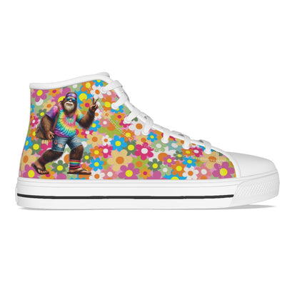 Hippie Bigfoot, Sasquatch, Kids Canvas Sneaker, Tennis Shoes