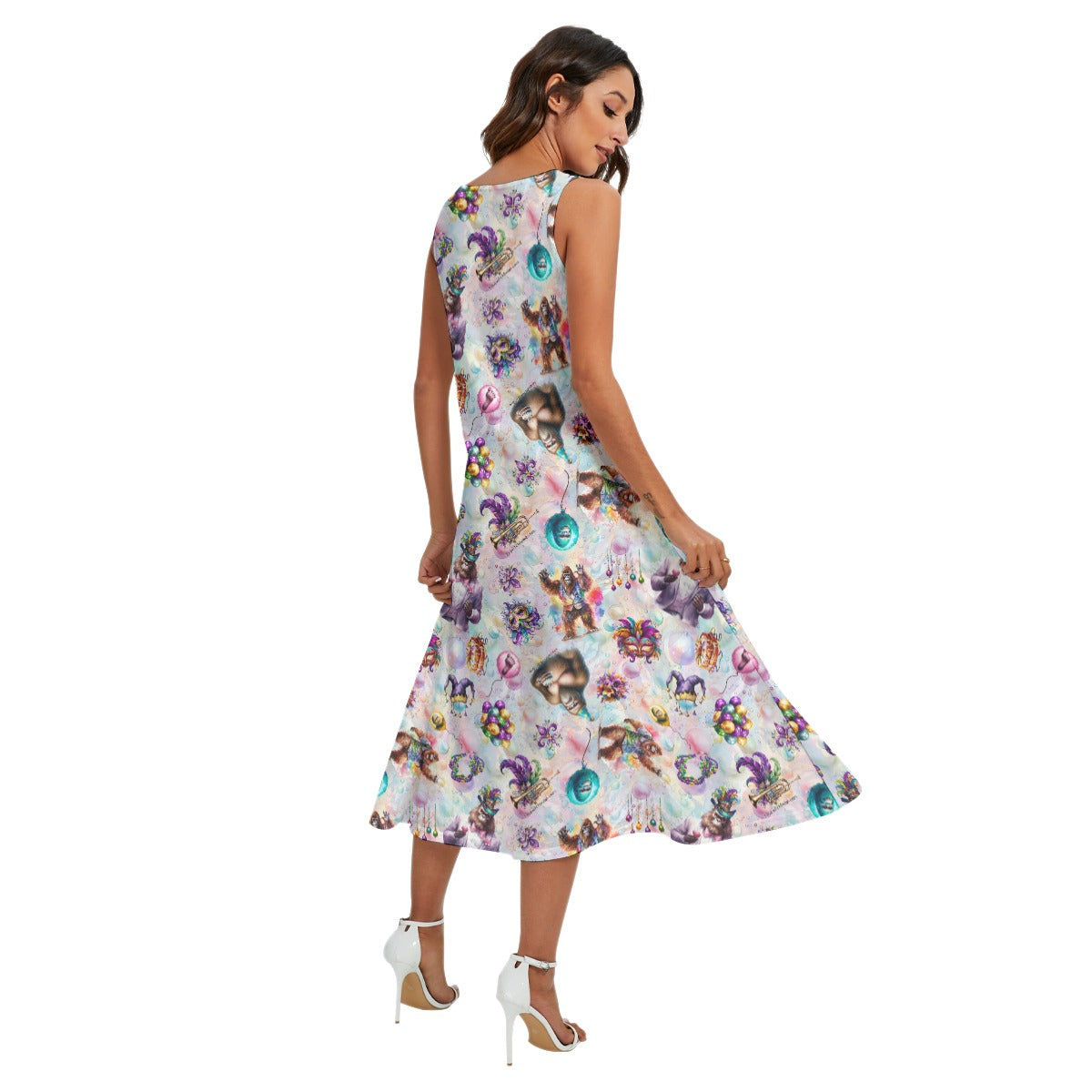 10 Bigfoot / Sasquatch Designs, Women’s Sleeveless Dress With Diagonal Pockets