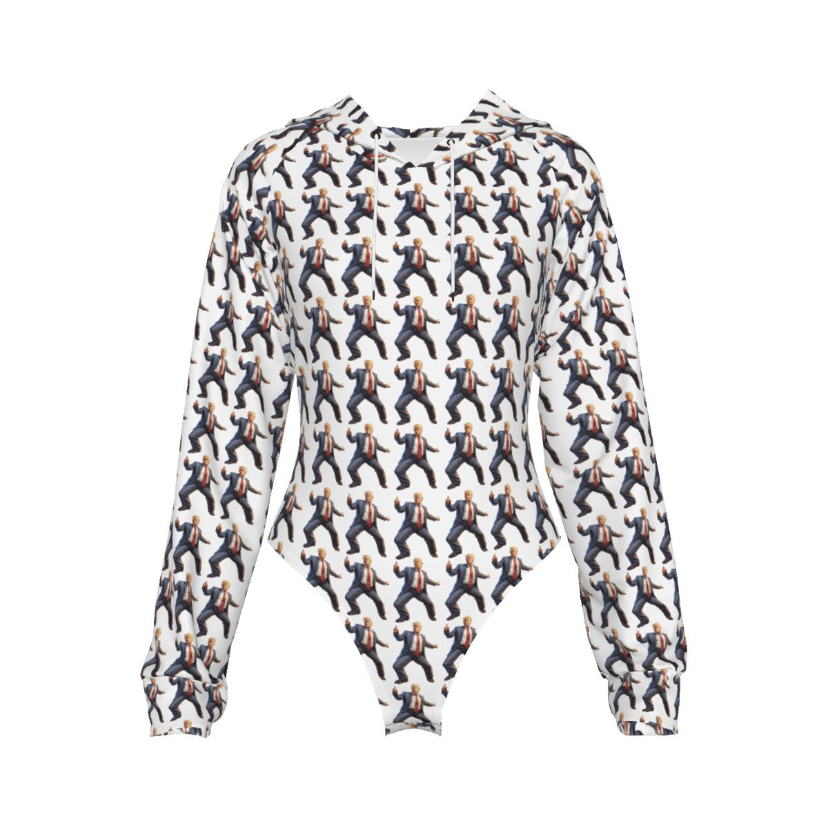 All-Over Print Women's Raglan Sleeve Hooded Bodysuit