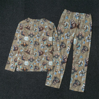 10 Bigfoot / Sasquatch Designs, Men’s Raglan Sleeve Pajamas with Wide Ankles