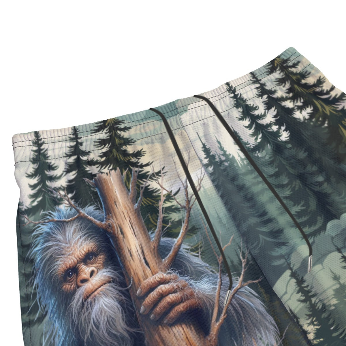Sasquatch Themed, Men’s Sports, Pocketed Shorts