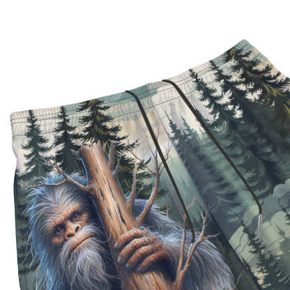 Sasquatch Themed, Men’s Sports, Pocketed Shorts