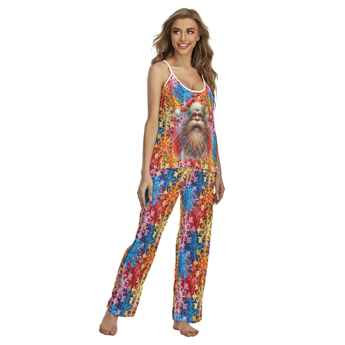 Rainbow Snowflake Bigfoot, Sasquatch, Women’s Cami Pajamas Set