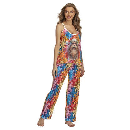 Rainbow Snowflake Bigfoot, Sasquatch, Women’s Cami Pajamas Set