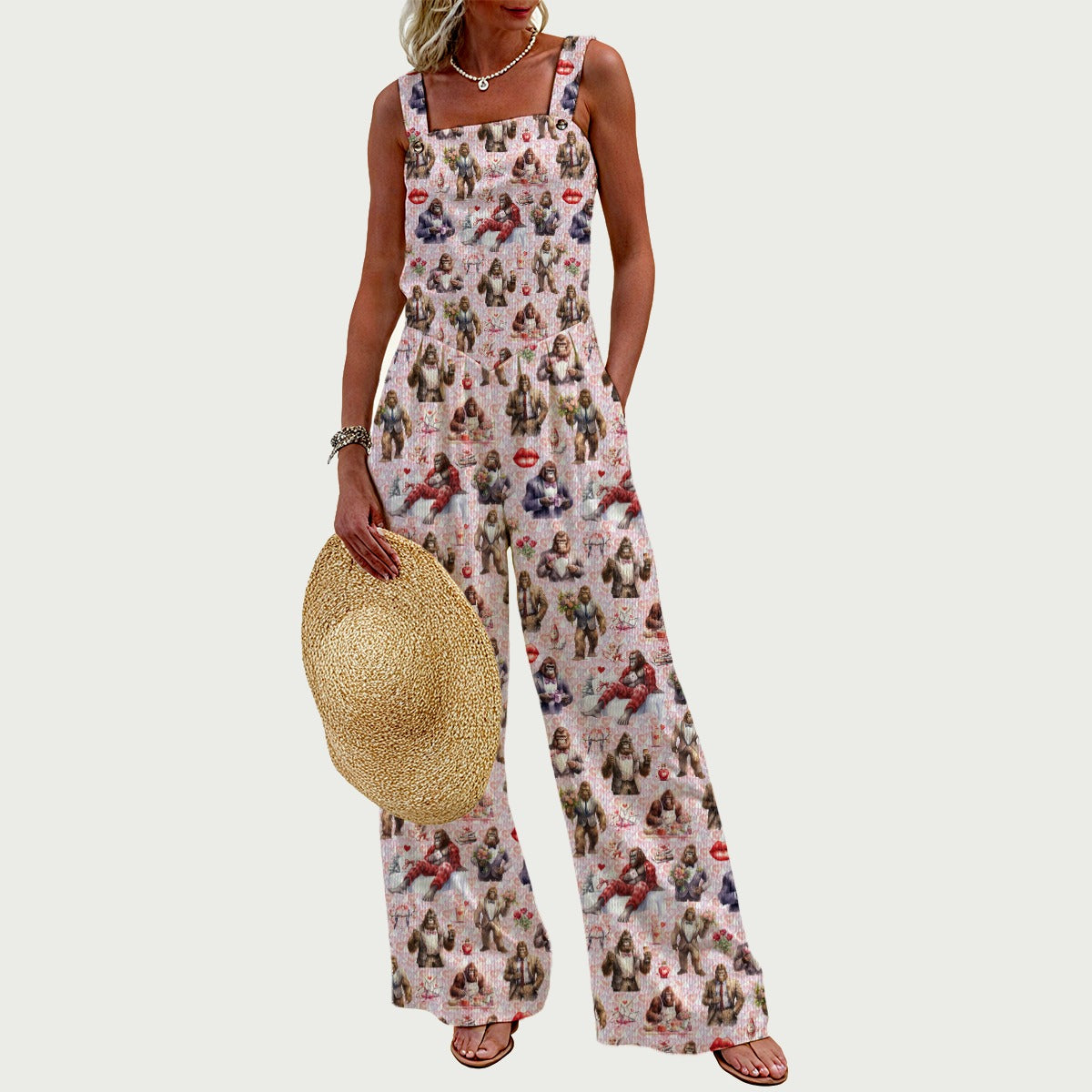 10 Bigfoot / Sasquatch Designs, Women’s Wide Leg Jumpsuit