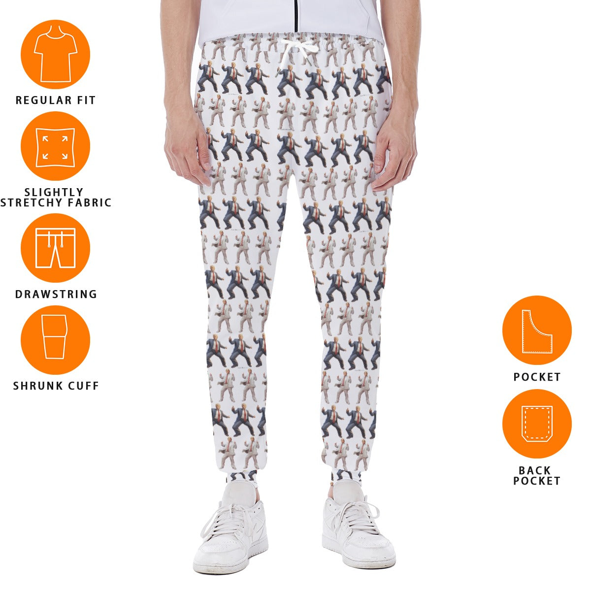 10 Donald Trump Designs, Men’s Sweatpants w/ Back Pocket