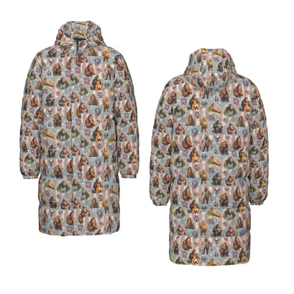 10 Bigfoot / Sasquatch Designs, Long Down Jacket / Coat