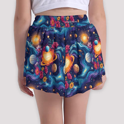 12 Galaxy / Outer Space Designs, Girls Sports Culottes, Butterfly Shorts w/ Pocket