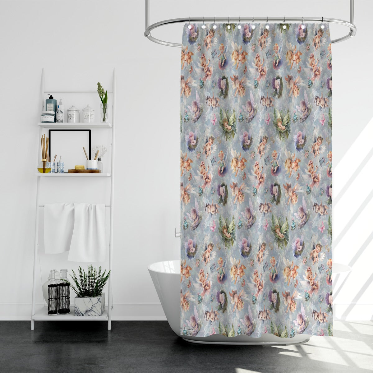 6 Fairy Designs, Polyester Shower Curtain in 4 sizes
