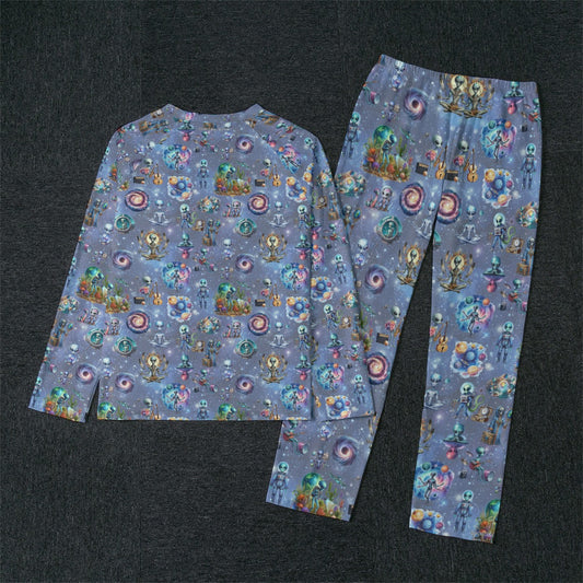 10 Misc Designs, Men’s Raglan Sleeve Pajamas with Wide Ankles