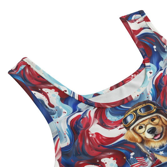 Patriot Puppy Dog, Women’s 2 Piece Yoga Short Set