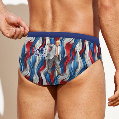 Donald Trump, "You're Fired", Men’s Drawstring Swim Briefs, Speedo style suit