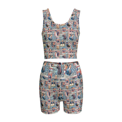 10 Donald Trump Design, Women’s 2 Piece Yoga Short Set