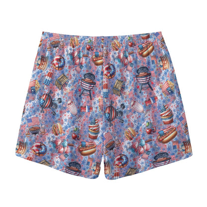 8 Patriotic Designs, Men’s Sports, Pocketed Shorts