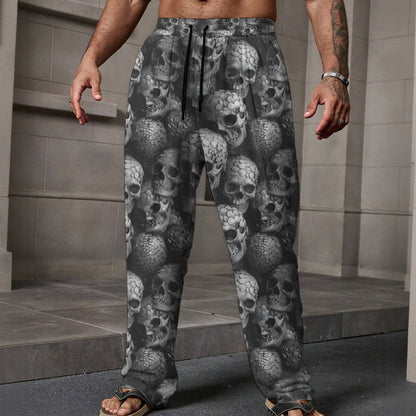 Skulls, Men’s Loose Casual Pants W/ Pocket