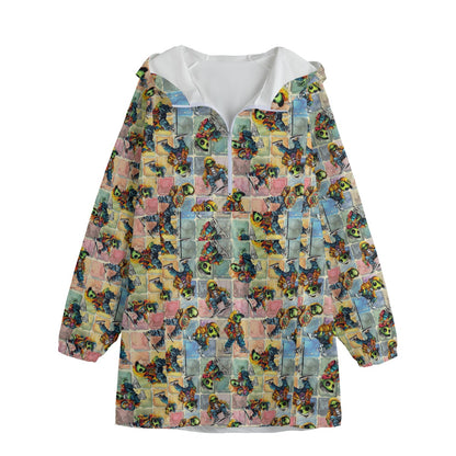 6 Alien Designs, Adult Windbreaker Long Jacket