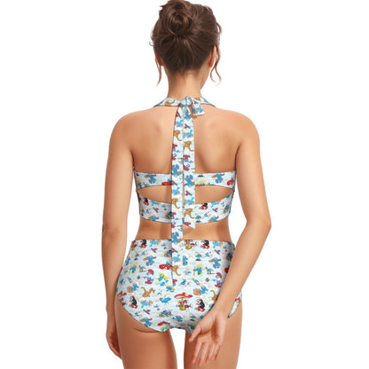 10 Misc Designs, Women’s Bikini Halter Swimsuit, Two Piece Set