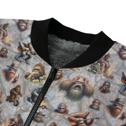 10 Bigfoot / Sasquatch Designs, Fleece Bomber Jacket
