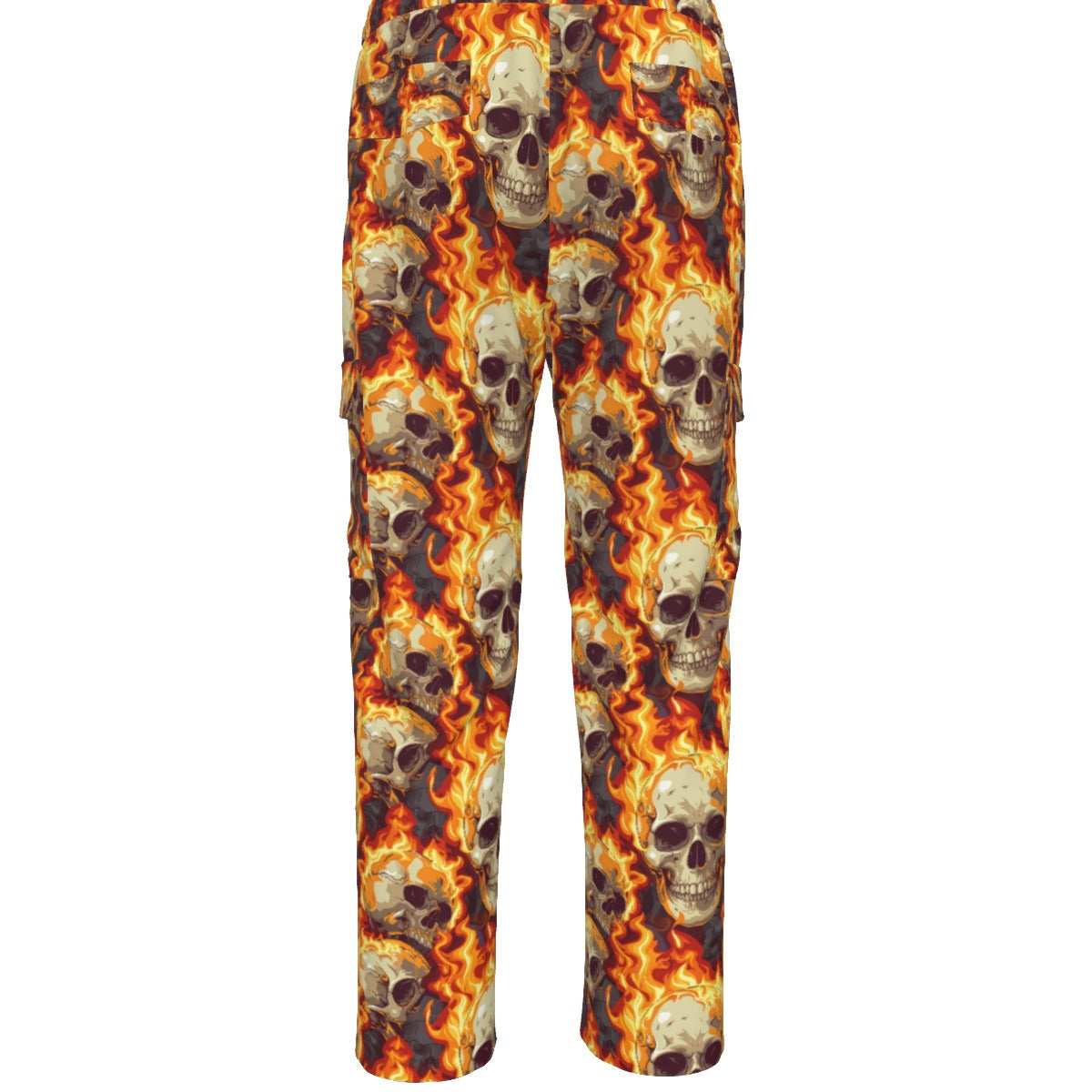 Flaming Skulls, Men’s Cargo Pants w/ Pockets
