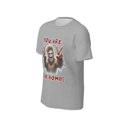 Bigfoot / Sasquatch "You re the bomb", Unisex Short Sleeve O-Neck Cotton T Shirt