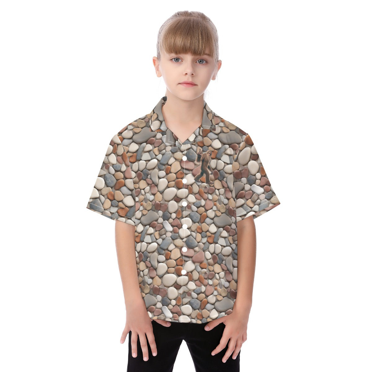 Bigfoot, Sasquatch Peace Sign, Kid's Hawaiian Vacation Shirt