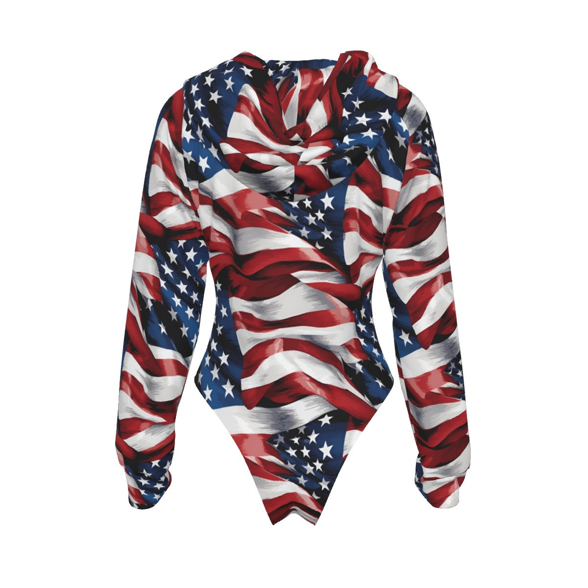 Patriot Bigfoot / Sasquatch, Women's Raglan Sleeve Hooded Bodysuit