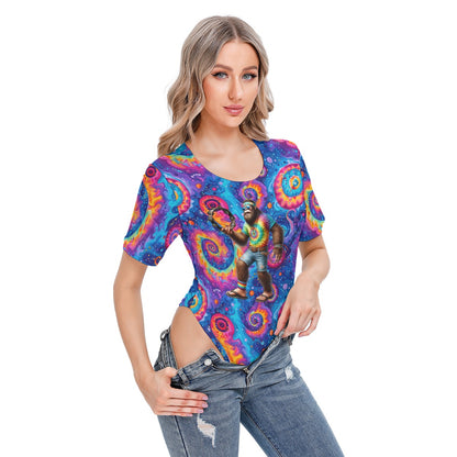 Hippie Bigfoot / Sasquatch, Women’s Short Sleeve Body Suits