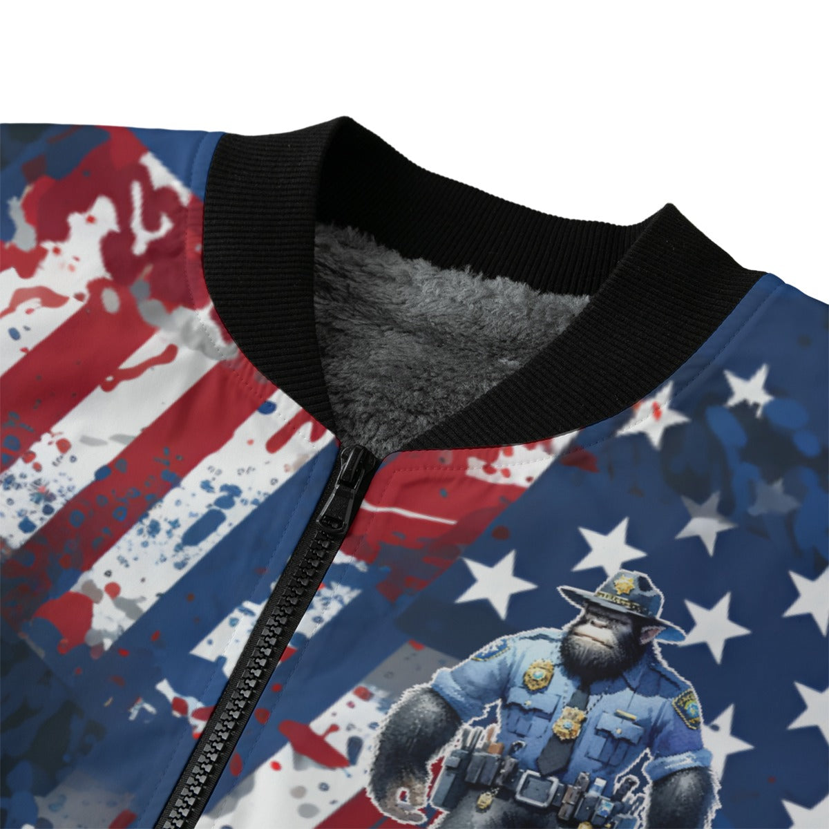 Bigfoot / Sasquatch Police Officer, Fleece Bomber Jacket