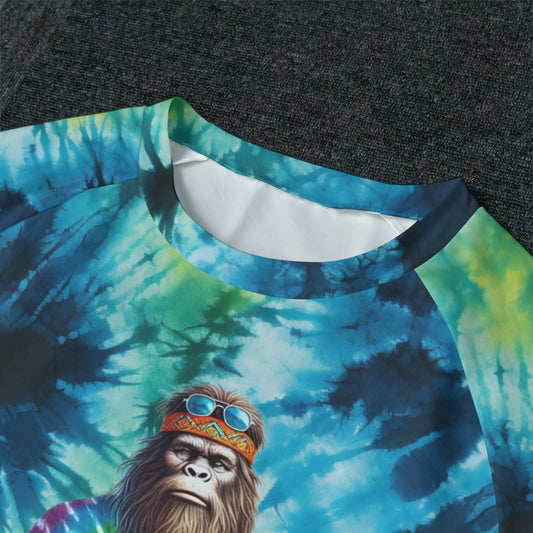 Zen / Yoga Bigfoot / Sasquatch, Hippie, Men’s Raglan Sleeve Pajamas with Wide Ankles