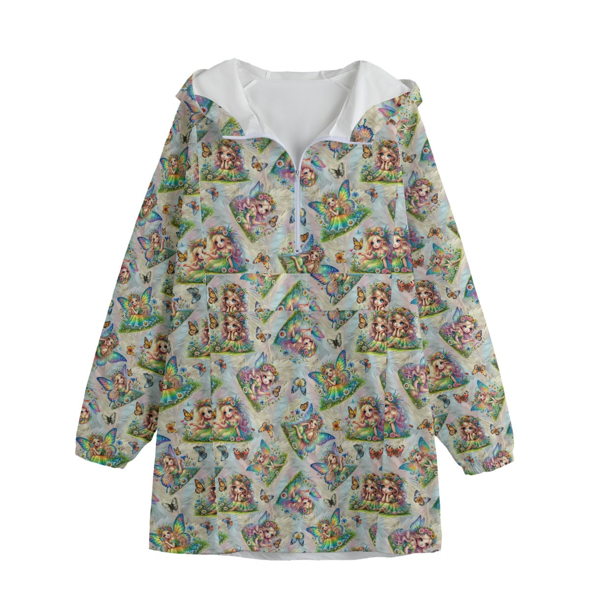 6 Fairy Designs, Adult Windbreaker Long Jacket