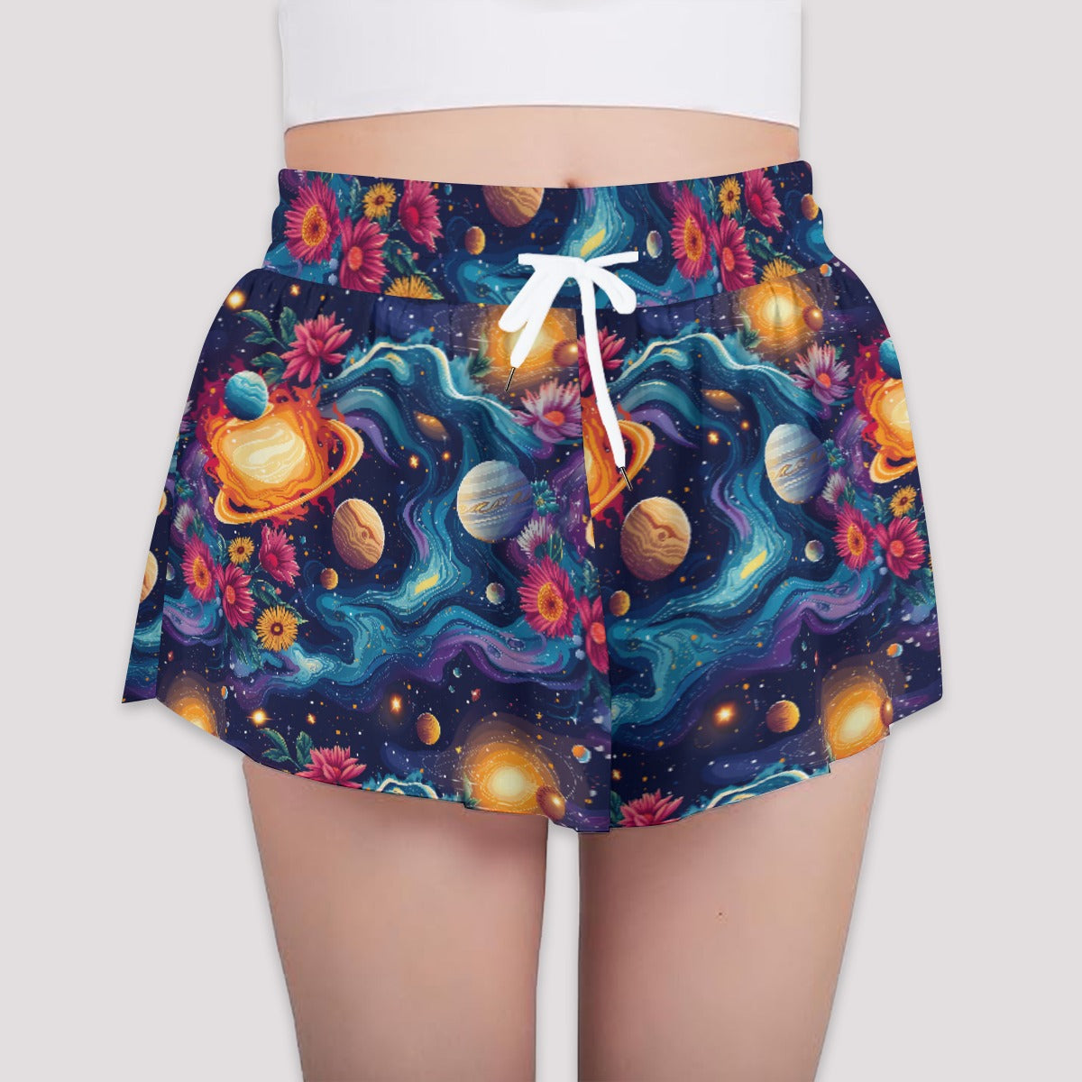 12 Galaxy / Outer Space Designs, Girls Sports Culottes, Butterfly Shorts w/ Pocket