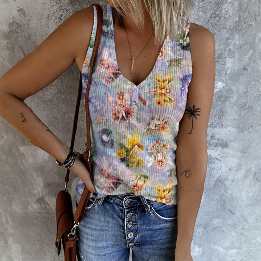 5 Fairy Designs, Women's Button Vest