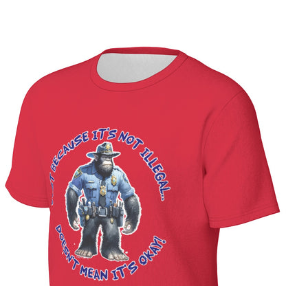 Bigfoot / Sasquatch "Just because it's..", Unisex Short Sleeve O-Neck Cotton T Shirt