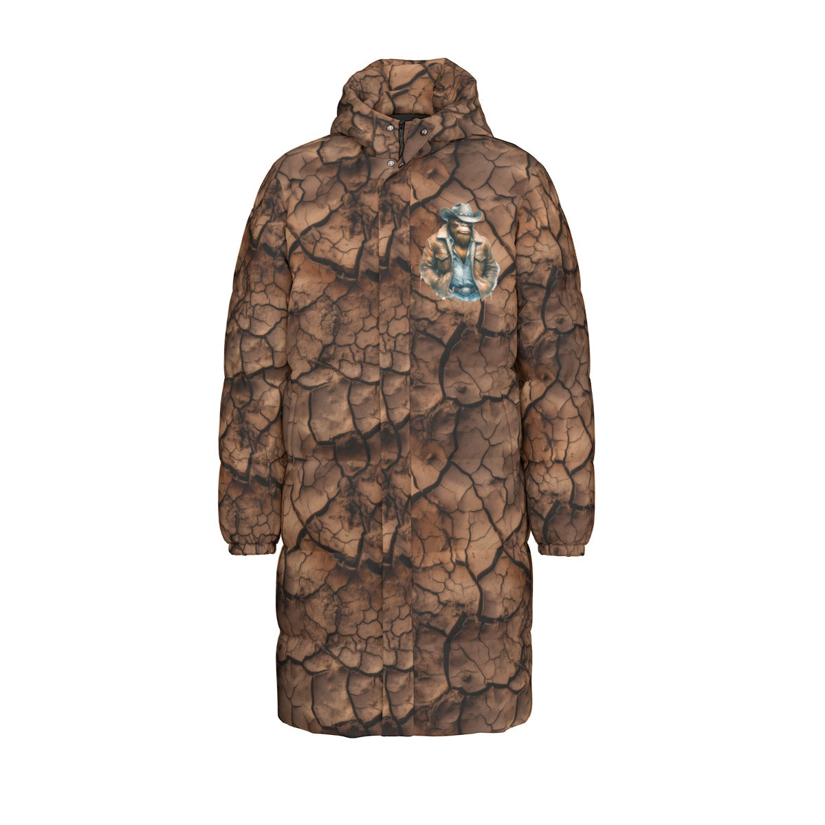 Bigfoot / Sasquatch Cowboy, Long Down Jacket / Coat