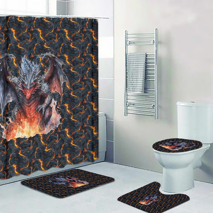 Fire Dragon, 4 Piece Bathroom Set - 4 Sizes