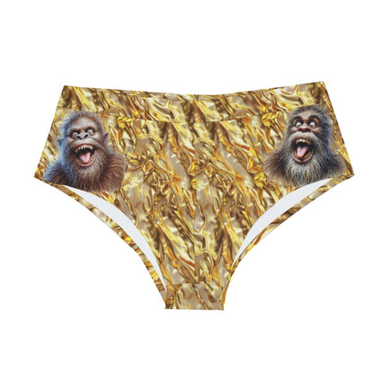 Sasquatch / Bigfoot on Gold, Men’s Polyester Triangle, Low Rise Underwear