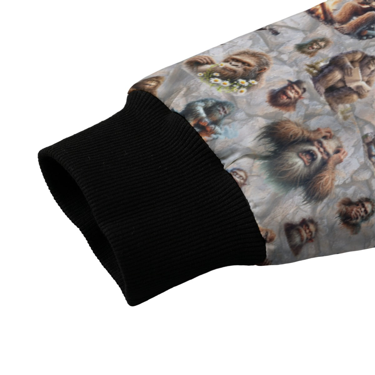 10 Bigfoot / Sasquatch Designs, Fleece Bomber Jacket