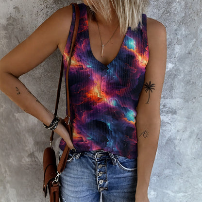 11 Awesome Galaxy Space Designs, Women's Button Vest