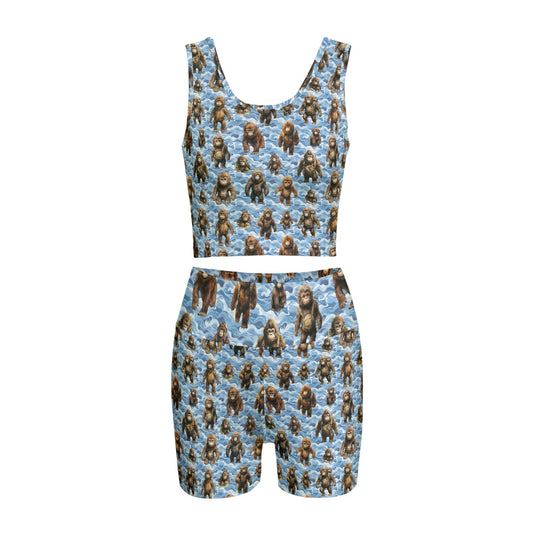 10 Bigfoot / Sasquatch Designs, Women’s 2 Piece Yoga Short Set