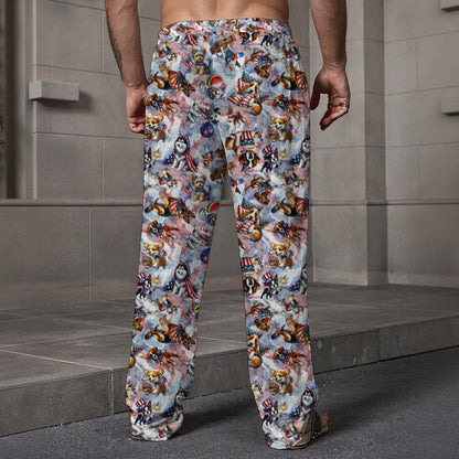 8 Patriot Designs, Men’s Loose Casual Pants W/ Pocket