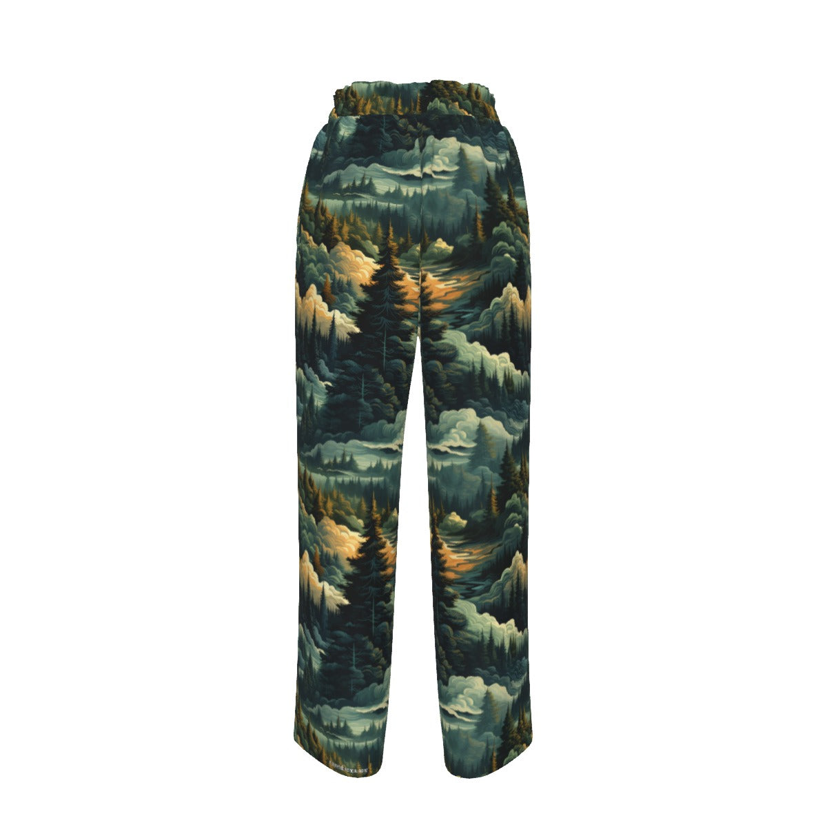Bigfoot / Sasquatch peace, Women’s Faux Silk Wide-Leg Pants