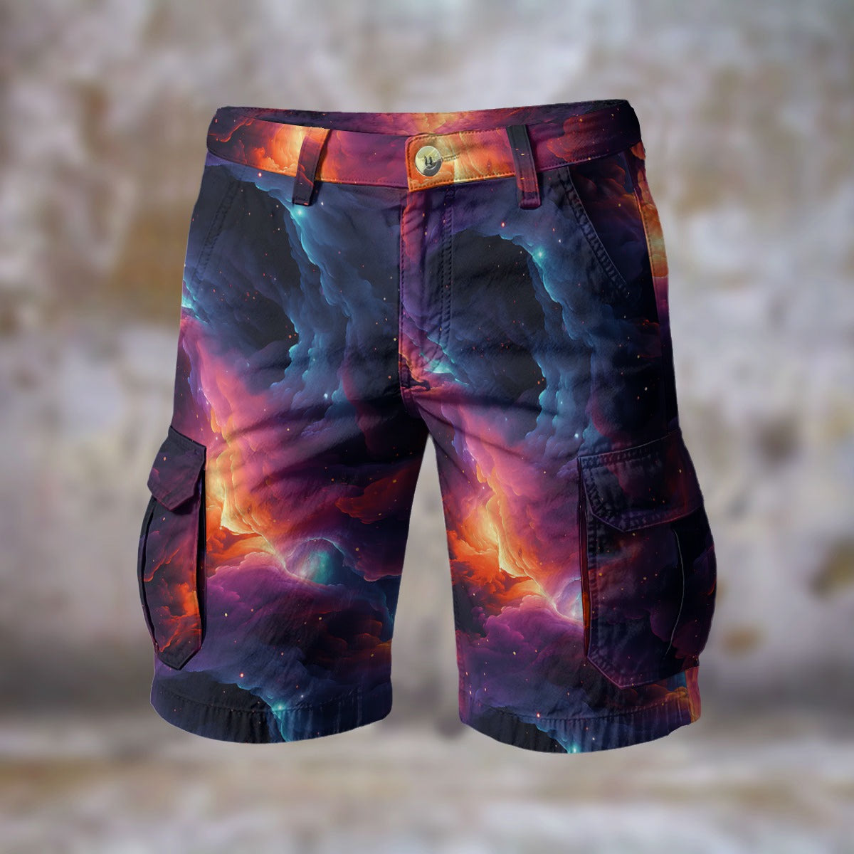 12 Space Designs, Galaxy Design, Men’s Cargo Shorts