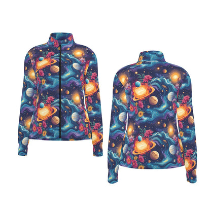 12 Galaxy / Outer Space Designs, Women’s Long Sleeve Thumbhole Jacket