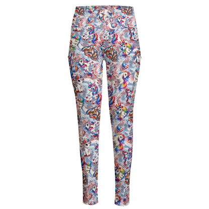 8 Patriot Designs, Women’s High Waist Leggings w/ Pocket