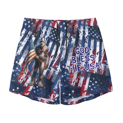Patriotic Sasquatch, Men’s Sports, Pocketed Shorts