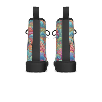Rainbow & Unicorn, Women's Martin Short Boots With Black Bottom