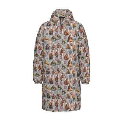 10 Bigfoot / Sasquatch Designs, Long Down Jacket / Coat