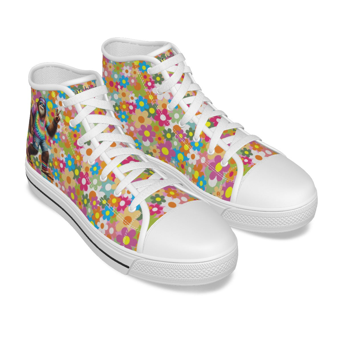 Hippie Bigfoot, Sasquatch, Kids Canvas Sneaker, Tennis Shoes